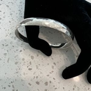 925 Silver bangle ladies bracelet hammered texture